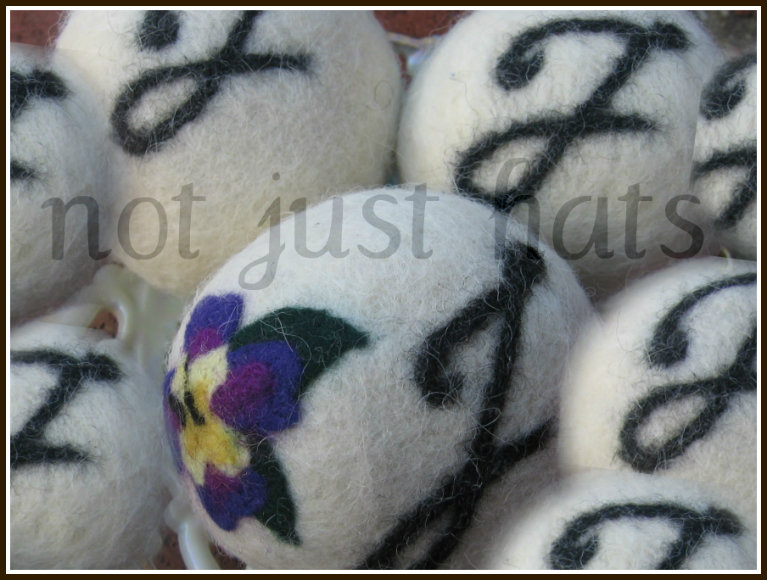 Wool Dryer Balls- X-large -personalized, Set Of 3, Ivory