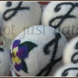 Wool Dryer Balls- X-Large -Personalized, Set of 3, Ivory